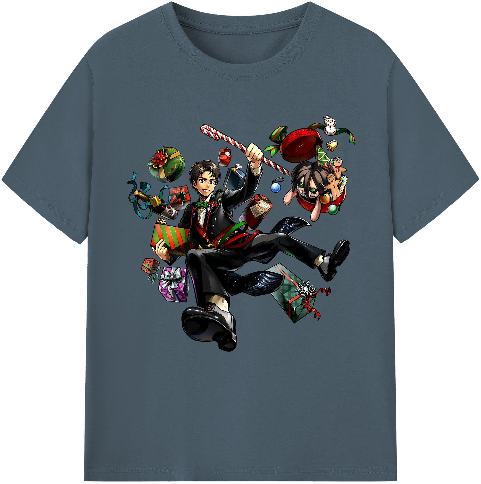 （画像用） 進撃の巨人 エレン･イェーガー Attack on Titan Eren Jäger 綿100％半袖Tシャツ（フロントプリント）